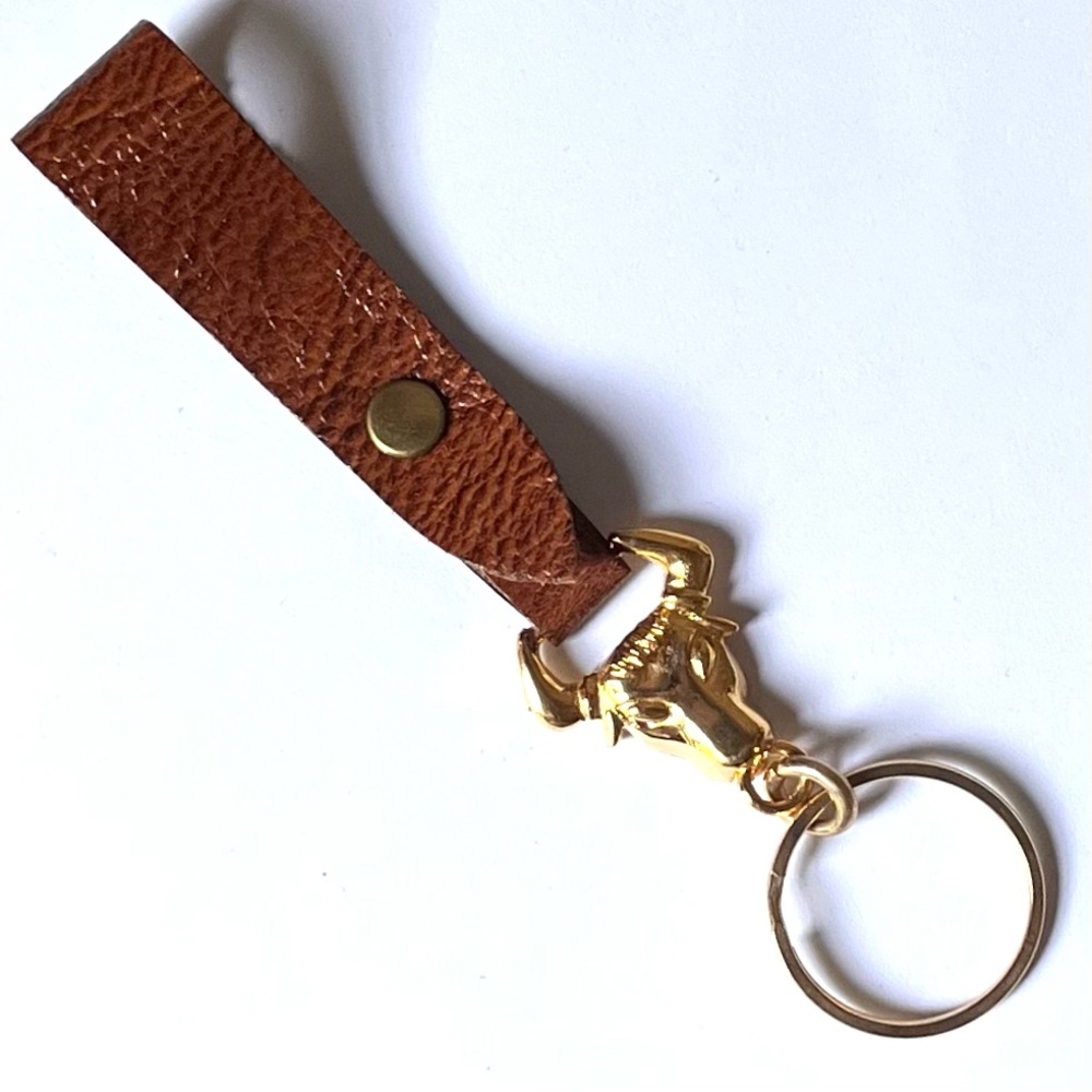 NEW OLD STOCK/DEAD STOCK/VINTAGE BULL + Leather Keyring
